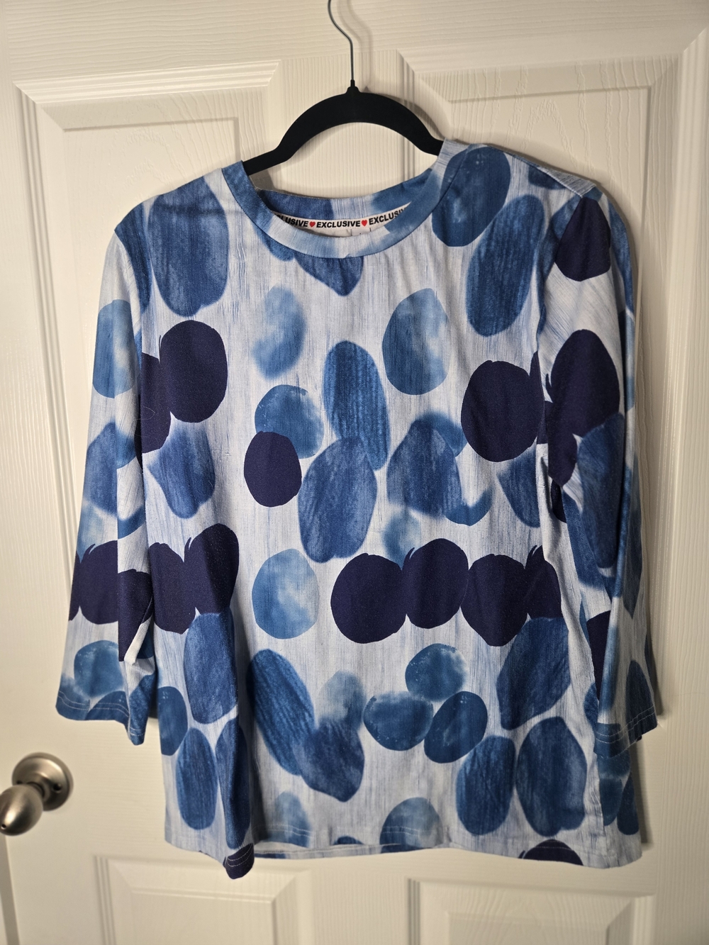 Exclusive Blue Polka-Dot Long Sleeve Blouse